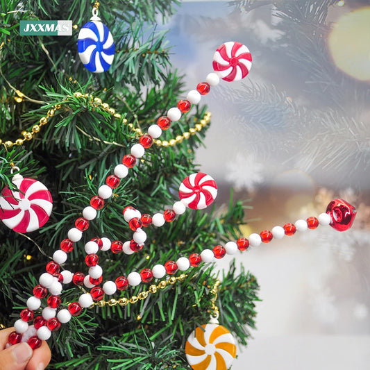Candy Cane Christmas Bells & Lollipop Tree Ornaments