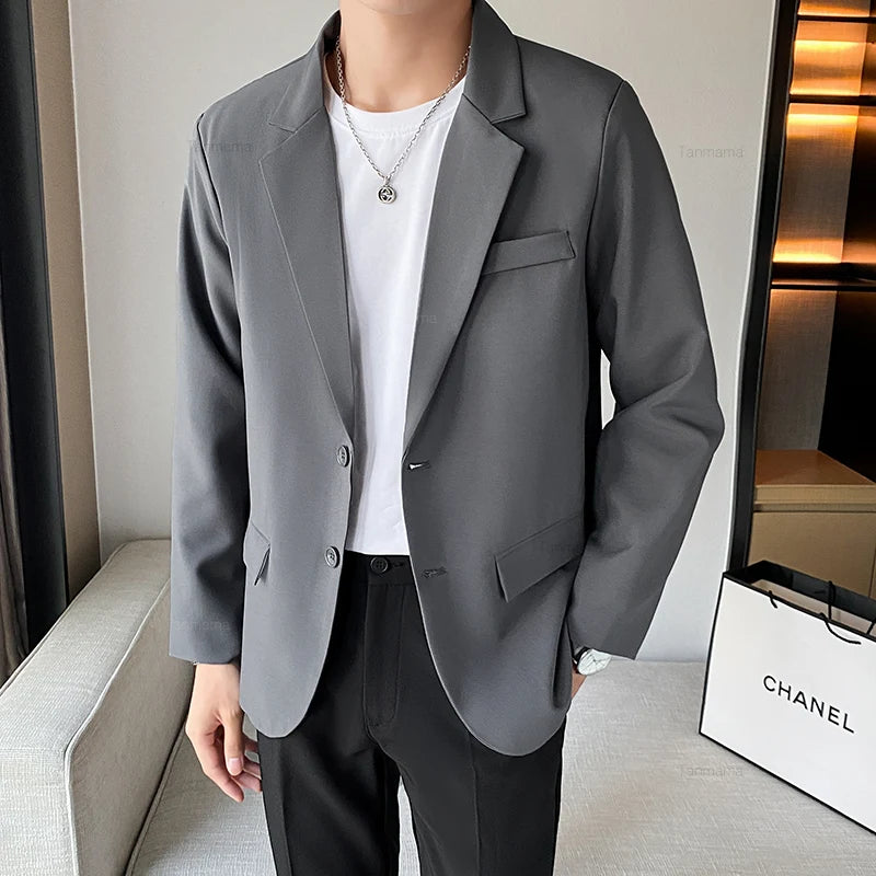 Men Korean Style Loose Drape Formal Coat/Blazer