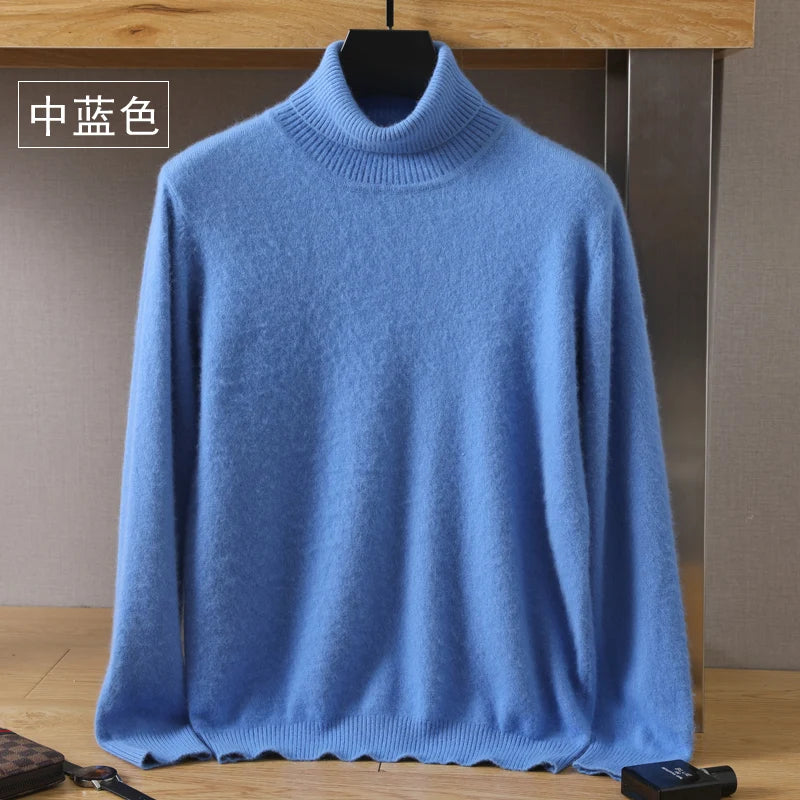 Pull ample à col roulé en tricot pour hommes