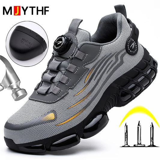 Men's Safety Shoes with Rotating Button