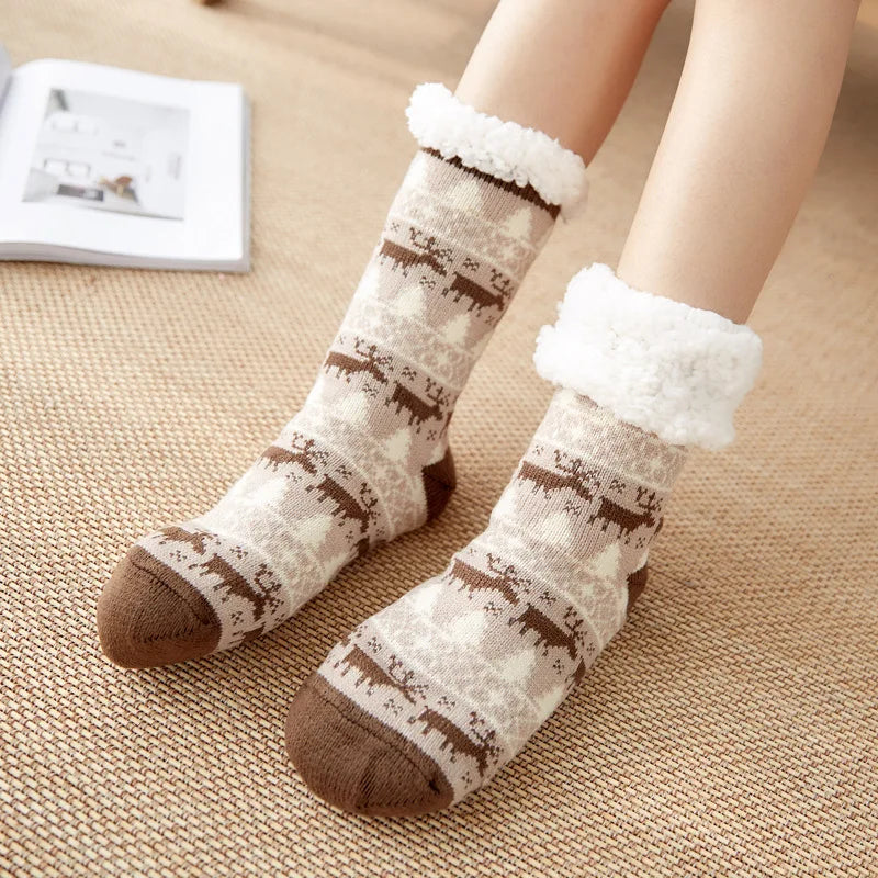 Christmas Women’s Fuzzy Fluffy Plush Socks