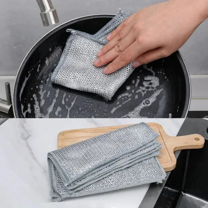 Non-Stick Double-layer Steel Wire Mesh Cleaning Cloths
