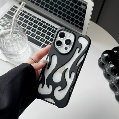 Matte 3D Hollow Flame Phone Case For iPhone