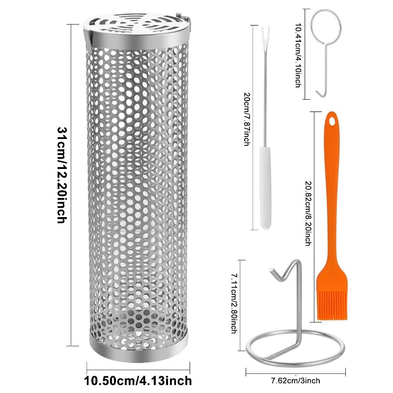 BBQ Outdoor Stainless Steel Rolling Grilling Basket