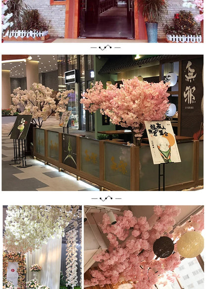 Cerisier artificiel en soie, accessoire de mariage, décoration d'intérieur 