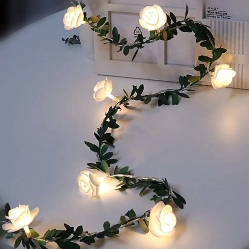 Glowing Rose Garland with 10/20 LEDs