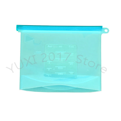 Auslaufsichere, wiederverwendbare Silikon-Aufbewahrungsbeutel für Lebensmittel