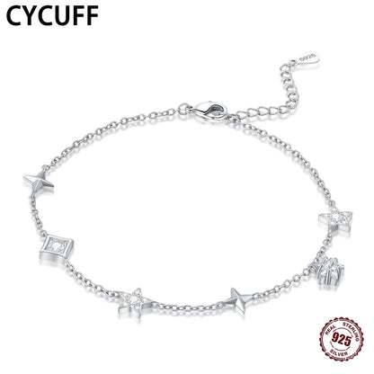 925 Sterling Silber Fußkettchen Armbänder für Frauen