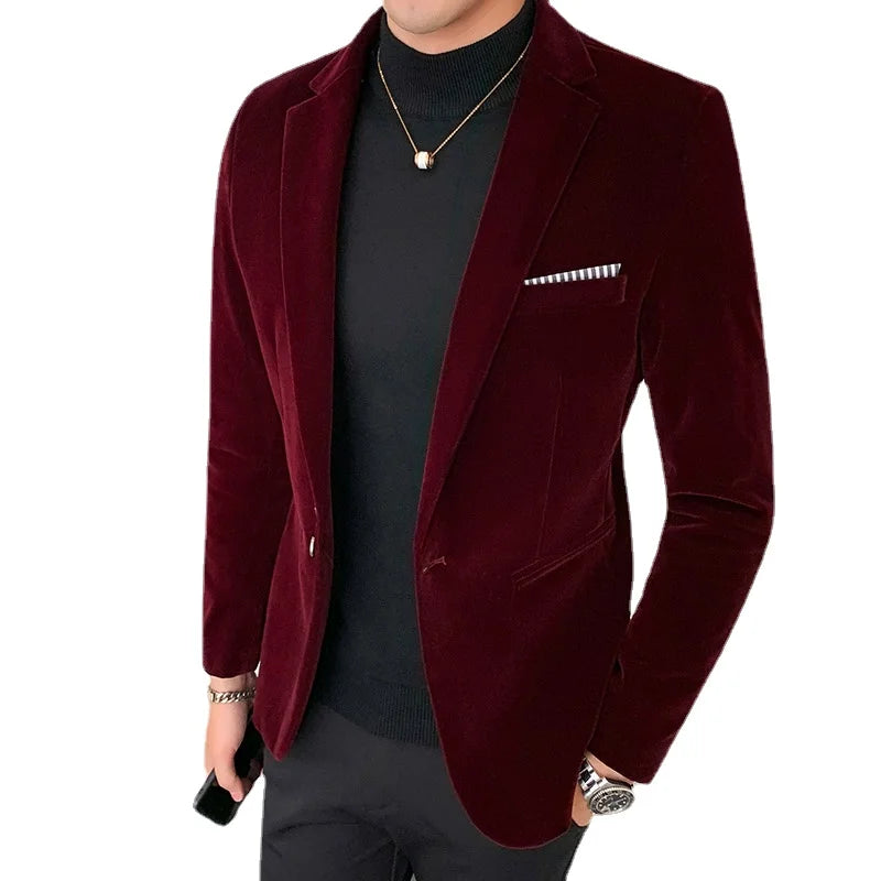 Men's American Style Velvet Blazer