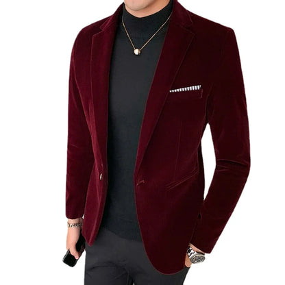 Men's American Style Velvet Blazer