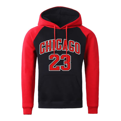 Sweat à capuche en polaire hip-hop Chicago 23 pour hommes