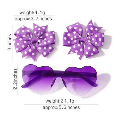 Hairpins & Heart Sunglasses Set