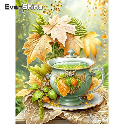 Nouveautés Evershine : broderie diamant, tasse à thé, peinture, feuilles