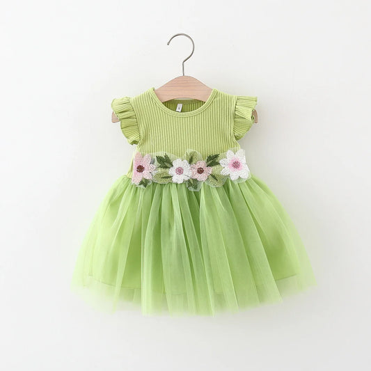 Newborn Baby Girl Clothes - Floral Embroidery Dresses