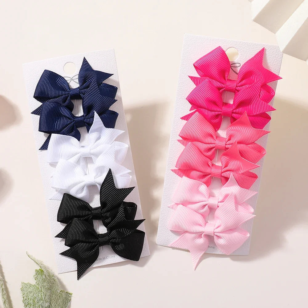 Ensemble de pinces à cheveux pour enfants avec ruban gros-grain coloré