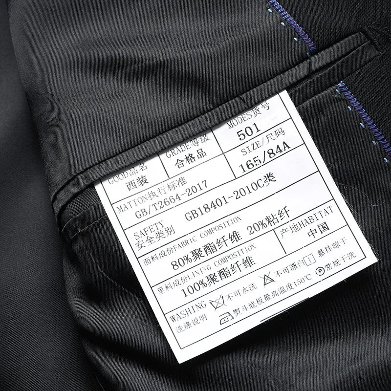 Blazer d'affaires classique printemps/automne pour hommes