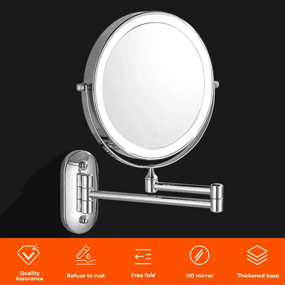 Rechargeable Wall Mounted Lighted Folding Mirror