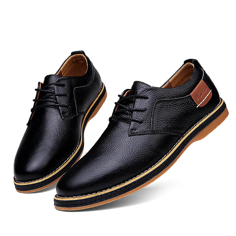 Genuine Leather Casual Sneakers for Men