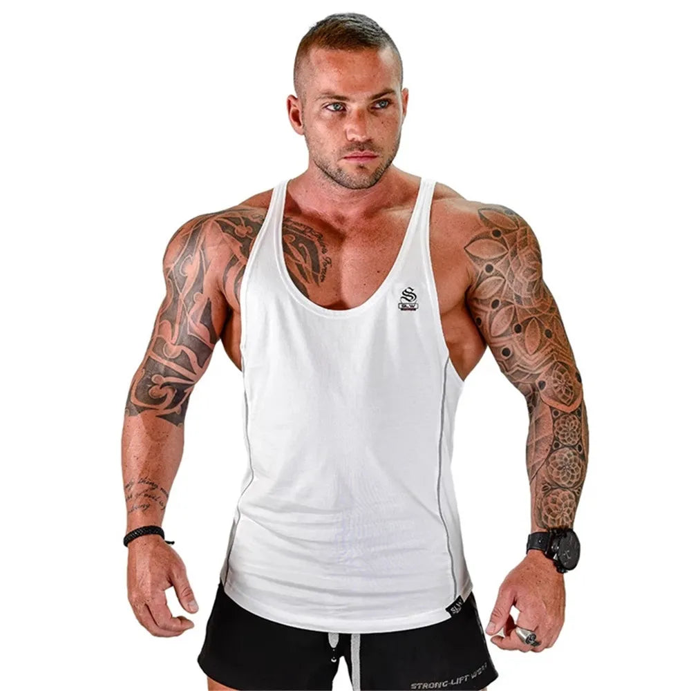 Bodybuilding-Tanktop aus Baumwolle für Herren