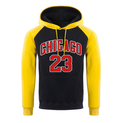 Sweat à capuche en polaire hip-hop Chicago 23 pour hommes