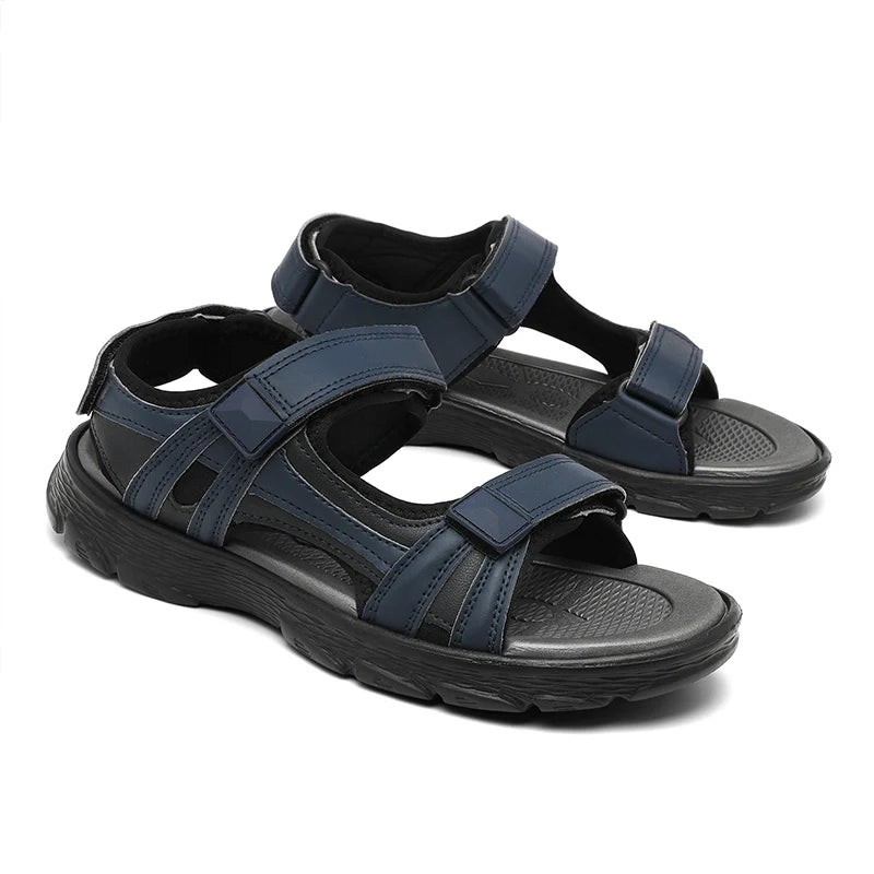Sandales d'été imperméables pour hommes, bout ouvert, en cuir léger. 