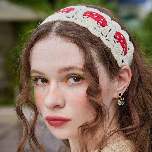 Handcrafted Mushroom Knitted Headband