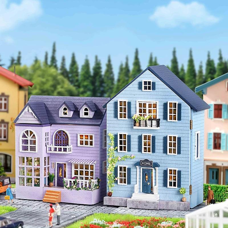 Handgemachtes DIY Miniatur-Puppenhaus aus Holz