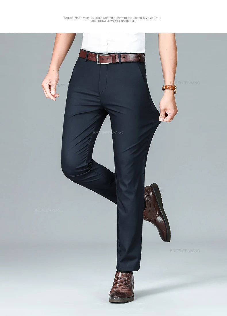 Pantalon d'attente élastique anti-rides doux pour hommes