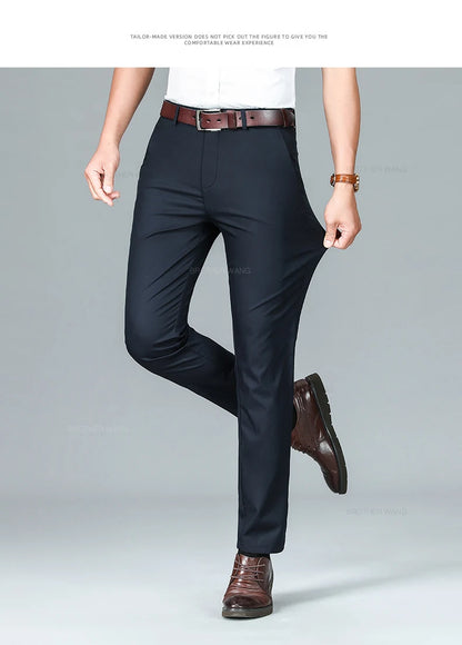 Pantalon d'attente élastique anti-rides doux pour hommes