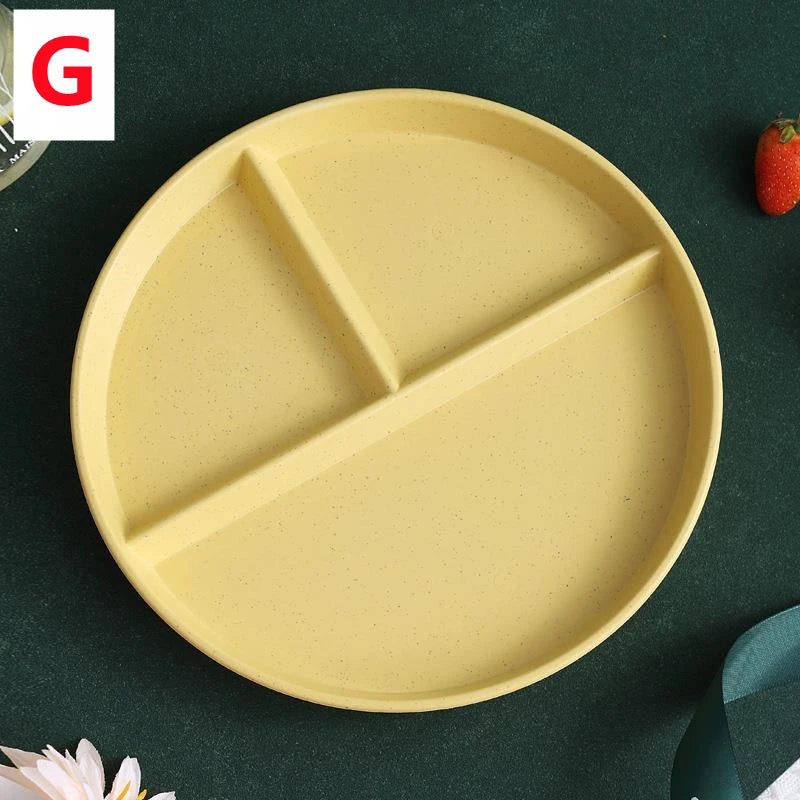 Wheat Straw Divided Fruit Salad Dinnerware Plates