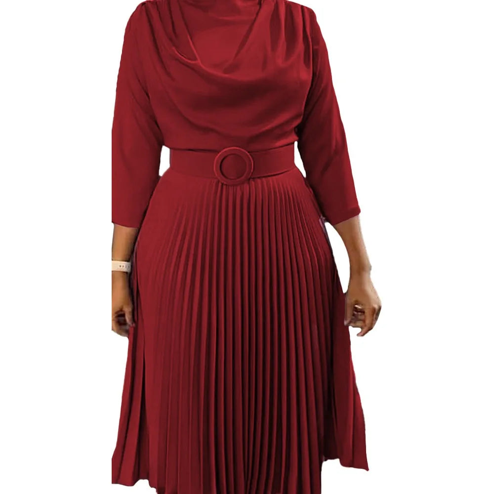 Miyake Long Sleeve Pleated Dress