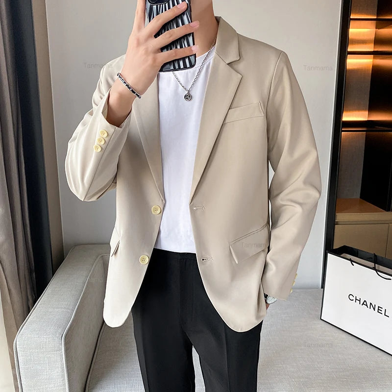 Men Korean Style Loose Drape Formal Coat/Blazer