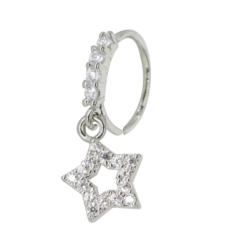 Anneaux de nez pendants en forme de cœur pour femmes