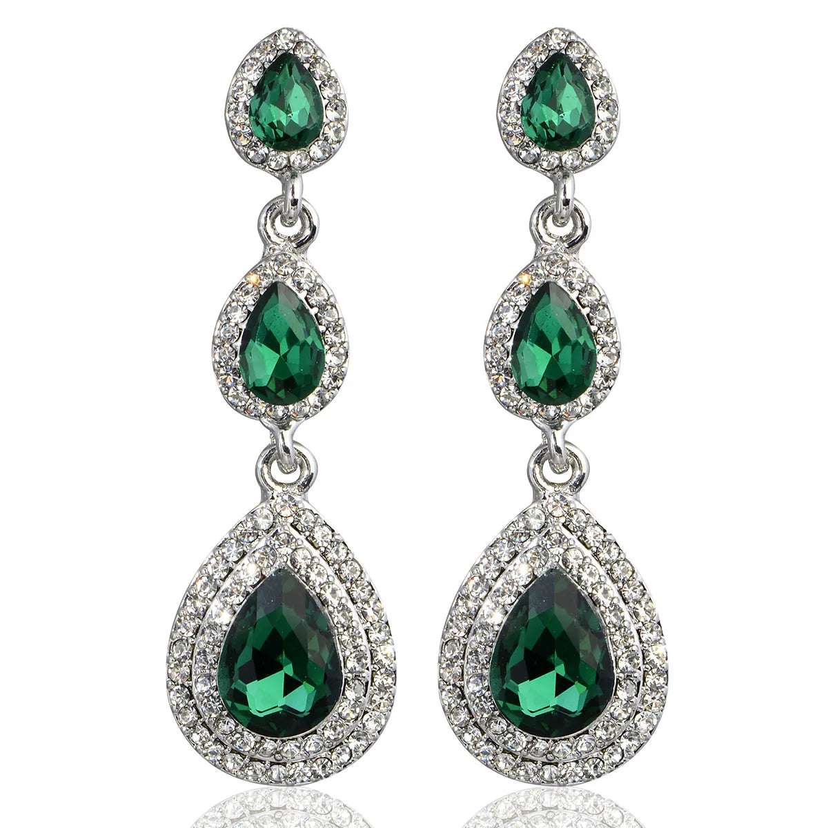 Kristallohrringe für Damen – Große Hängeohrringe für die Hochzeit 