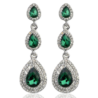 Kristallohrringe für Damen – Große Hängeohrringe für die Hochzeit 