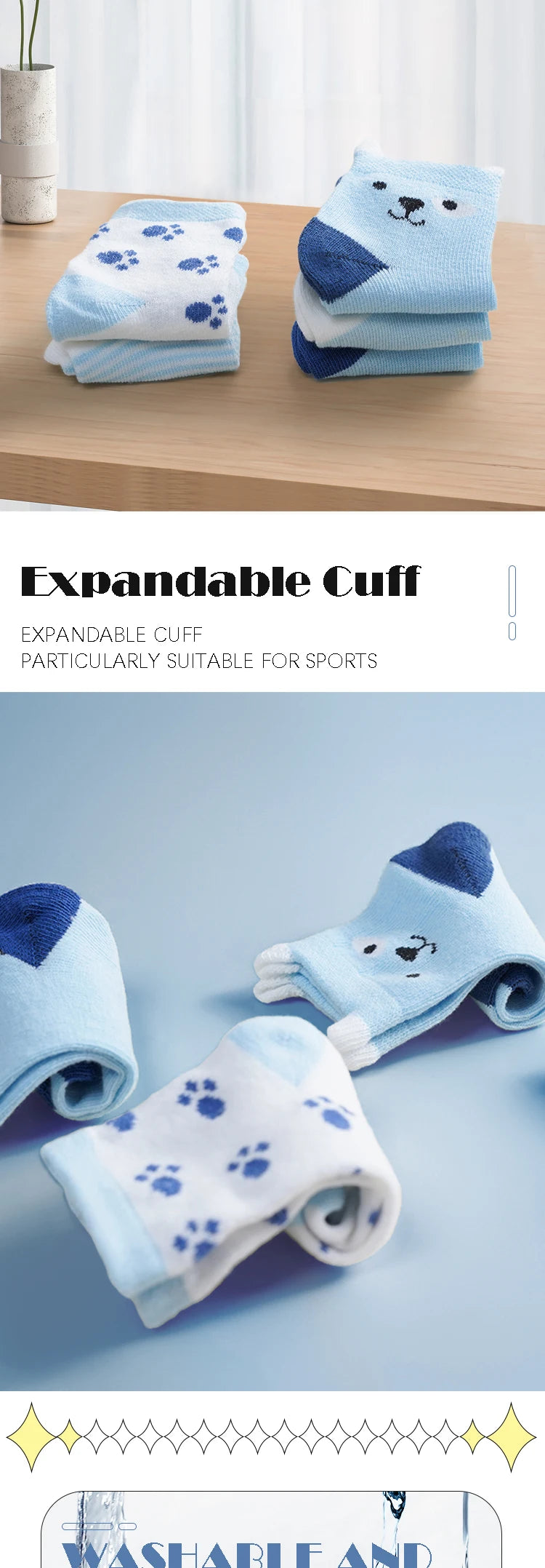 Enfants 5 paires de chaussettes à imprimé animal