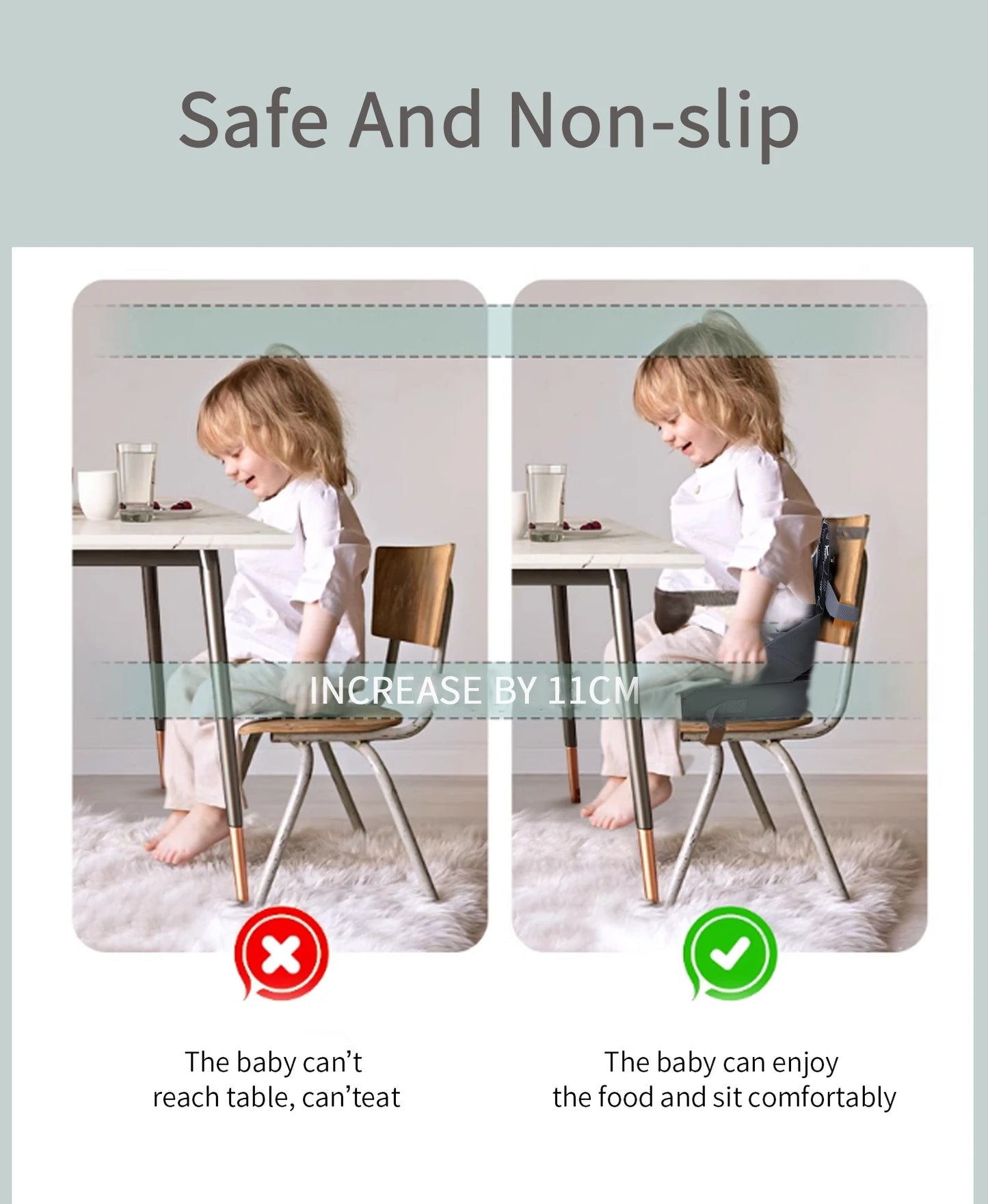 Baby Booster Washable Straps Safety Buckle Seat