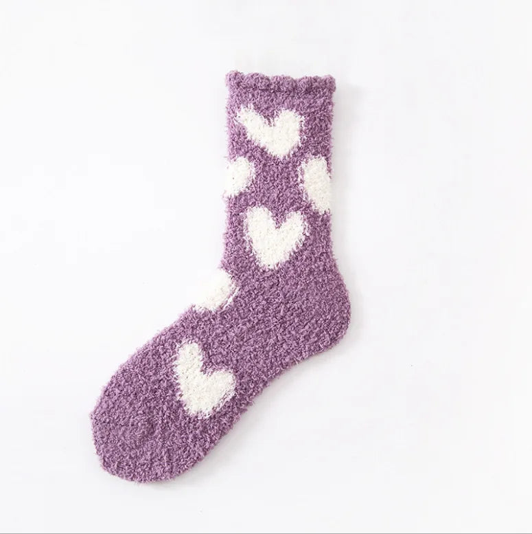 Winter Coral Fleece Tube Socks