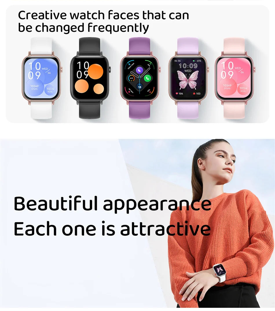 Unisex HD Touch Screen Sports Fitness Tracker Bluetooth Call Smartwatches