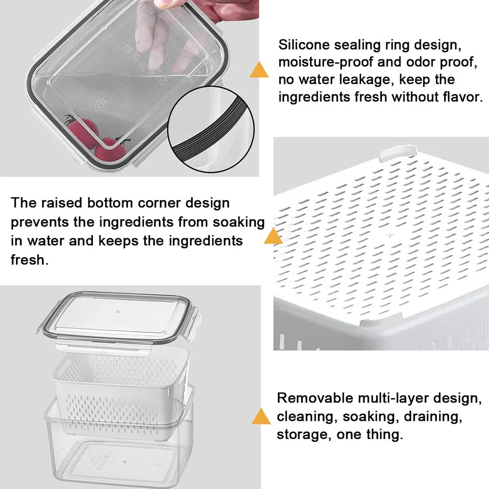 Drain Basket Refrigerator Storage Box