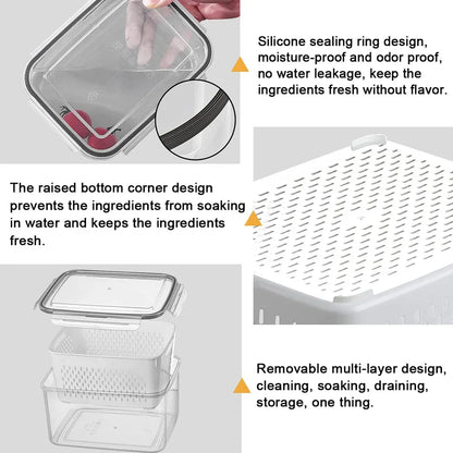 Drain Basket Refrigerator Storage Box