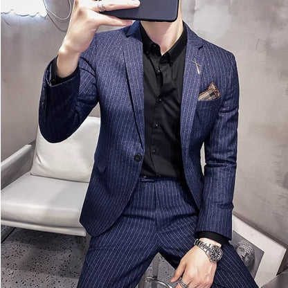 Men's Pure Leisure Plus Size Casual Suits Set