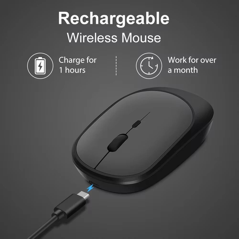 Wireless Mouse Bluetooth-compatible 2.4G Silent Mice - USB Rechargeable Gaming Office Mouse