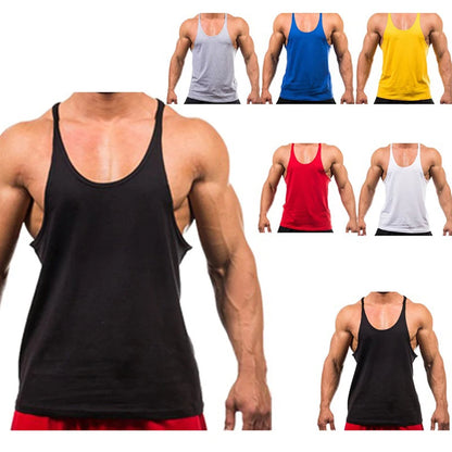 Ärmelloses Fitness-Bodybuilding-Tanktop für Herren aus Baumwolle