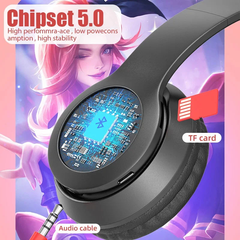 Écouteurs Bluetooth LED Oreille de Chat P47M