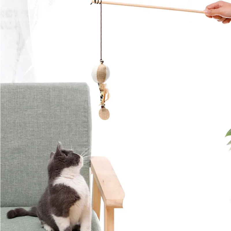 cat feather wand toy