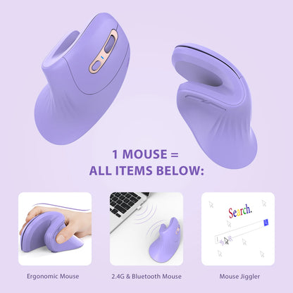 Souris ergonomique sans fil Bluetooth et 2,4G