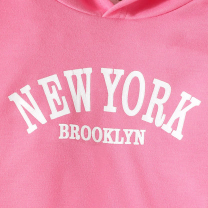 Casual Baby Girl Hoodie Set Long Sleeve