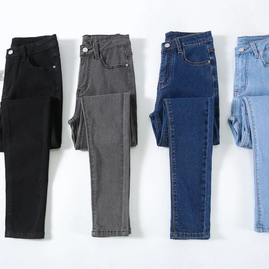 Women's High Waist Skinny Denim Pencil Jeans
