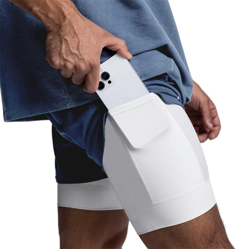 Summer Quick-Dry Double-Layer Gym Shorts for Men